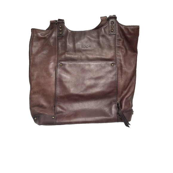 Solo Leather Travel Bag Executive padded laptop work for women  brown Preppy - Picture 1 of 15
